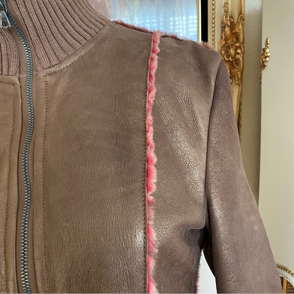 GAS Leather Faux Fur Trim Jacket - Picture 4 of 12